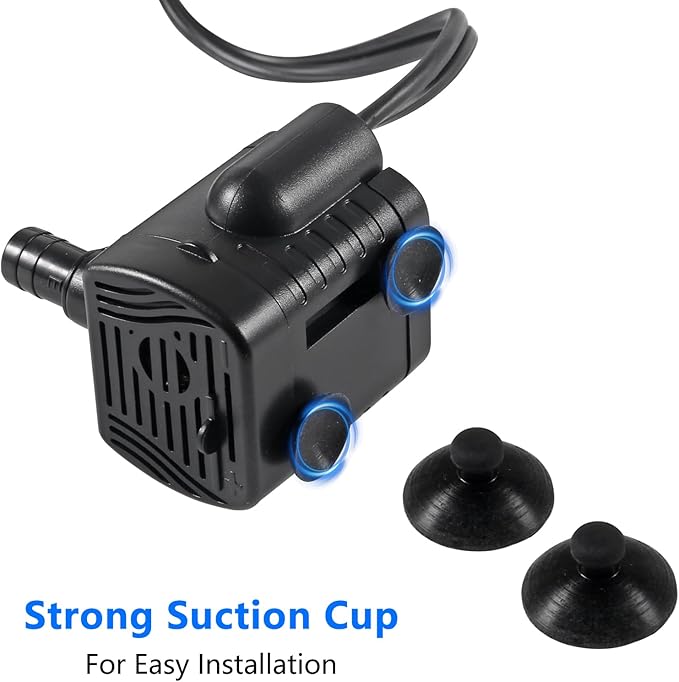 2Pcs 3W Mini Submersible Water Pump 50GPH Small Fountain Pump for Aquarium Fish Tank Fountain Hydroponics Water Feature, Indoor Fountains