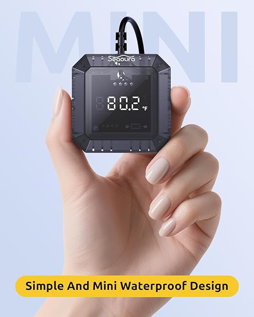 Aquarium Thermometer Submersible, Digital Fish Tank Thermometers with USB for GlassTank, Aquariums Temperature Gauge ±1℉ Accurate, Suitable for Fish, Turtle, Saltwater or Freshwater, 6.56ft Power Cord
