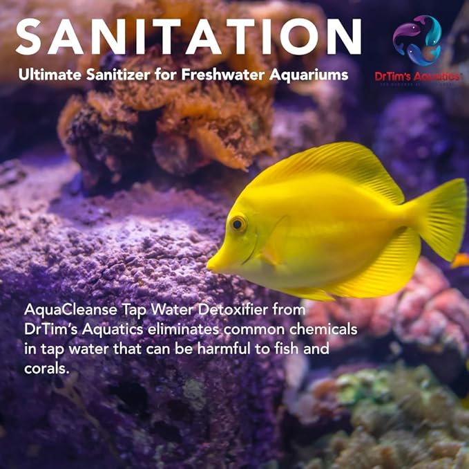 DrTim’s Aquatics AquaCleanse for Freshwater Aquariums – 64 oz – Tap Water Conditioner – Prepares Water for Fish Tanks, Supports Visual Clarity & Stable, Balanced Parameters