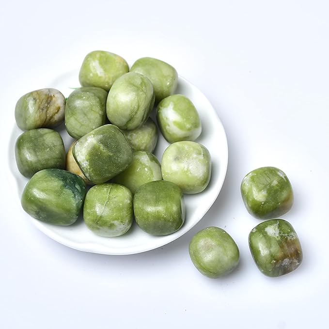 Natural Crystal Gravel Specimen Square Polished Aquarium Fish Tank Home Decoration,Olive Jade,50g