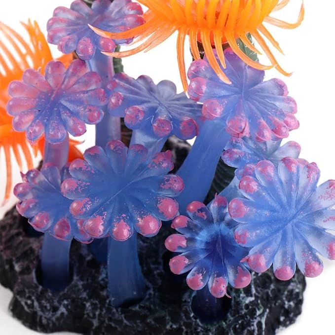 Pokinge 2pcs Artificial Coral Underwater Coral Reef Stone Aquarium Fish Tank Simulation Decoration Plants Water Grass Accessories Colorful Lifelike Coral