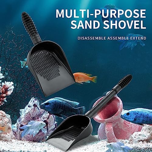 Pssopp Aquarium Sand for, Multifunctional Fish Pet Sand Shovel, Detachable PVC Cleaning Tool with Strainer Design, for Fish Tank Sand Shovel, Pet Litter Shovel