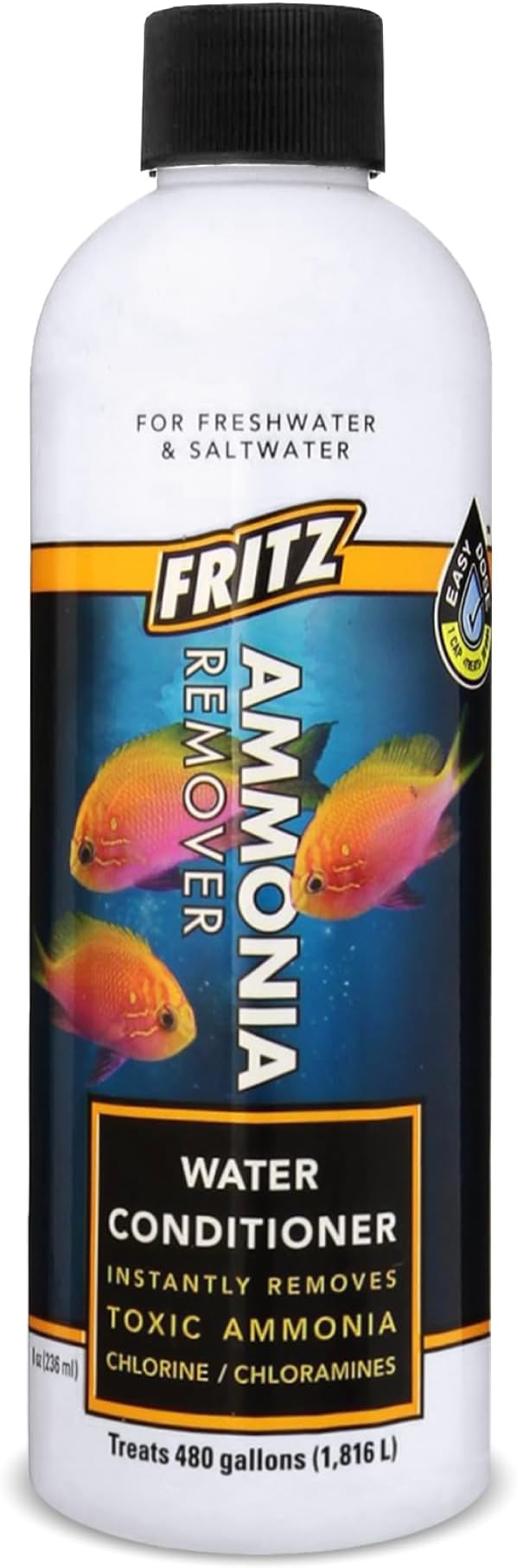 Fritz Aquatics ACCR Water Conditioner Instantly Removes Toxic Ammonia/Chlorine & Chloramines for Fresh & Salt Water Aquariums (8-Ounce)