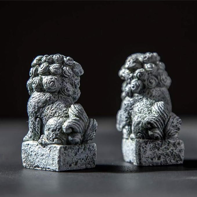 Fish Tank Decorations Aquarium Decoration Mini/Pair Size Ornaments Accessories Fish Hides Asian Garden FengShui Beast Dog Mini