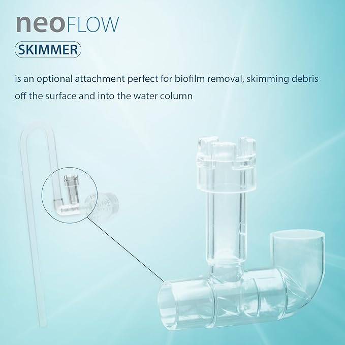 Aquario Neo Skimmer - Freshwater Planted Aquarium Surface Skimmer for/fits Neo Flow Lily Pipes, Rimless Tank Skimmer for Aquarium, Planted Tank Skimmer - Large, 17mm ID for/fits 5/8"(16/22) Tubing