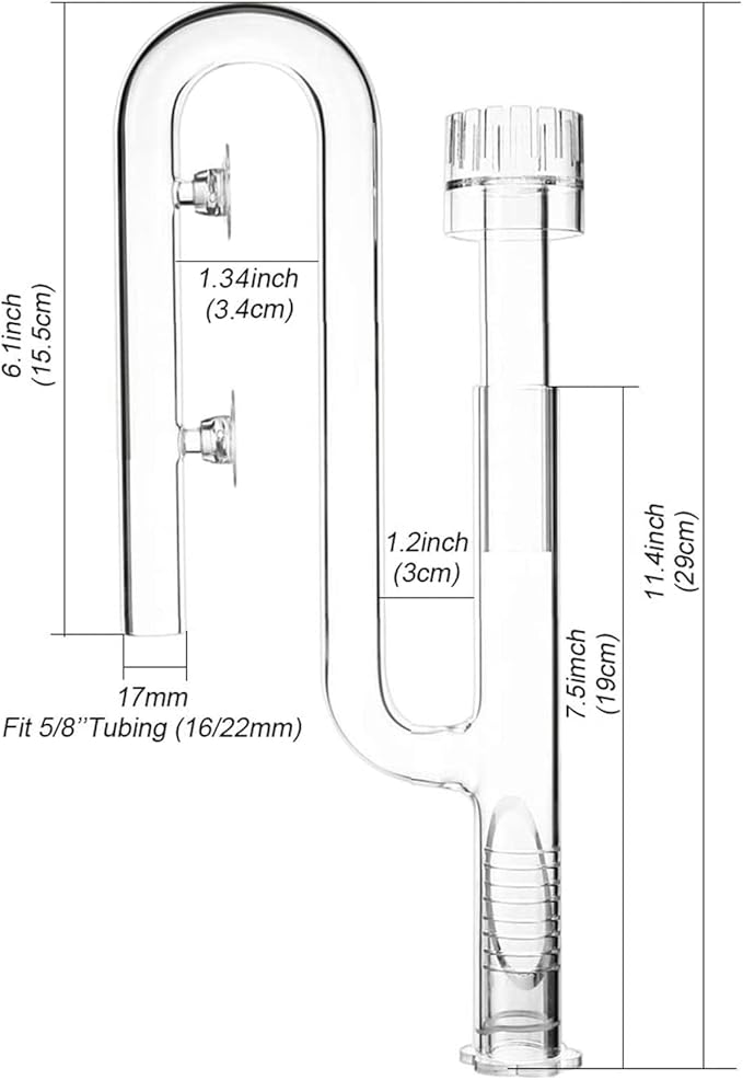 FZONE Aquatic Glass Lily Pipe Set with Skimmer Inflow and Outflow for Aquarium Filter 5/8''(16/22mm) Tubing