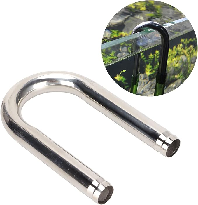 Zerodis Aquarium Pumps Pipe, Stainless Steel U Shape Fish Connector Easy to Install Aquarium Connecting Tube for Aquarium Air Pump Accessories (4 Points)