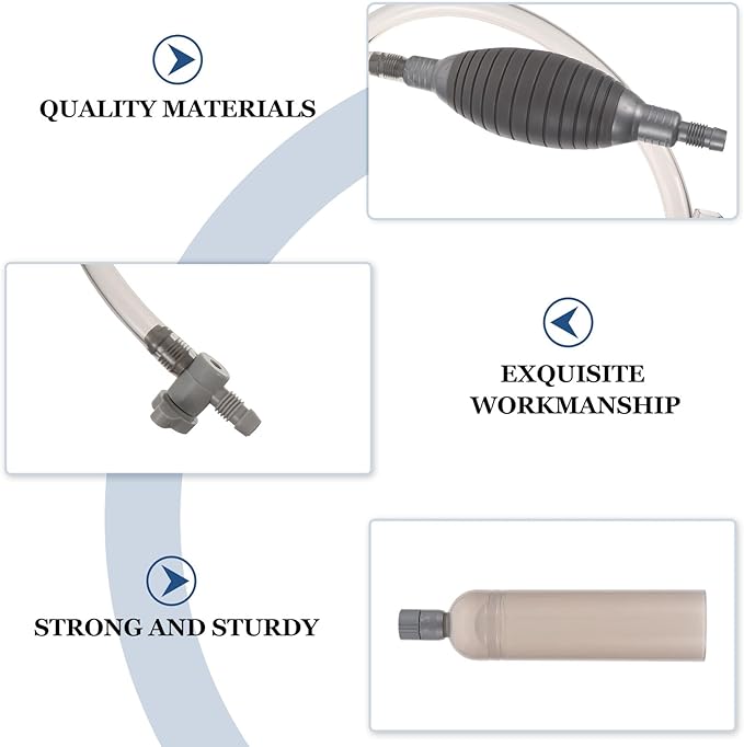 SOLUSTRE Aquarium Gravel Siphon Cleaner Fish Tank Water Changer with 3.0m Extended Hose Gray Gravel Vacuum Tool for Pond Sand Washing and Aquarium Maintenance