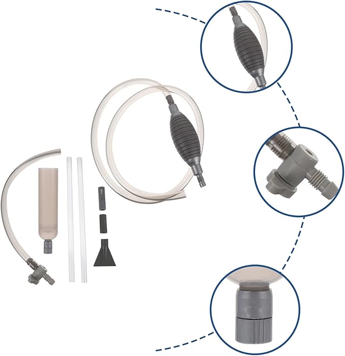 SOLUSTRE Aquarium Gravel Siphon Cleaner Fish Tank Water Changer with 3.0m Extended Hose Gray Gravel Vacuum Tool for Pond Sand Washing and Aquarium Maintenance