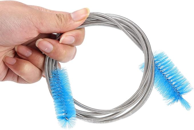 Aquarium Filter Brush Set Flexible Double Ended Bristles Hose Cleaner with Stainless Steel Long Tube Cleaning Brush and 10 Pcs Different Sizes Bristles Brushes for Fish Tank for Home Kitchen