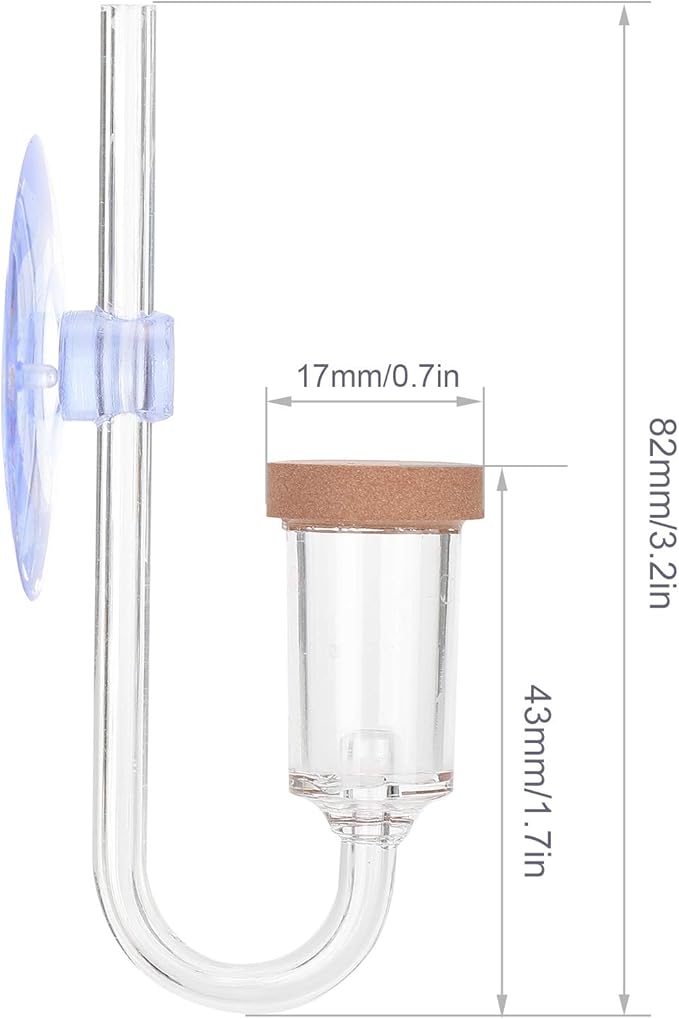 CO2 Diffuser, Fish Tank CO2 Atomizer, Transparent CO2 Diffuser, Acrylic for Home Saves Original Materials Easy to Outgas Aquarium(M)