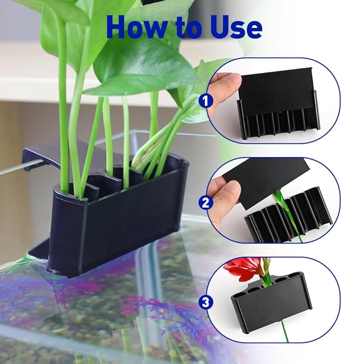 Aquarium Plant Holder，Plastic Fish Tank Plant Holder，Hanging Aquarium Planter Cup for Fish Tank Live Plants