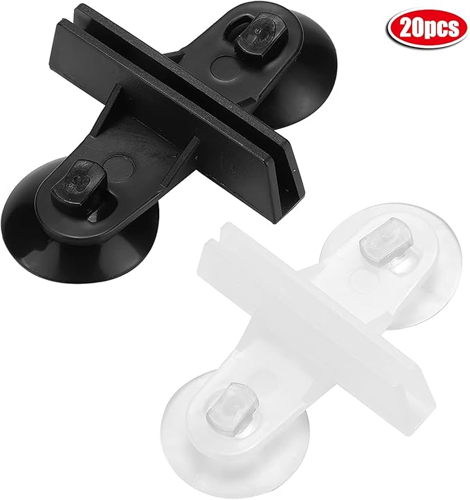 Tnfeeon 20PCS Plastic Fish Separator, Aquarium Breeding Suction Cup Glass Cover Separating Divider Support Clip Bracket