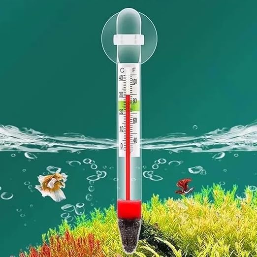 Minhe Aquarium Thermometer Set of 10 with Clear Temperature Display, Secure Suction Cup, and Double Layer Glass, Suitable for Fish Tanks and Turtle Habitats