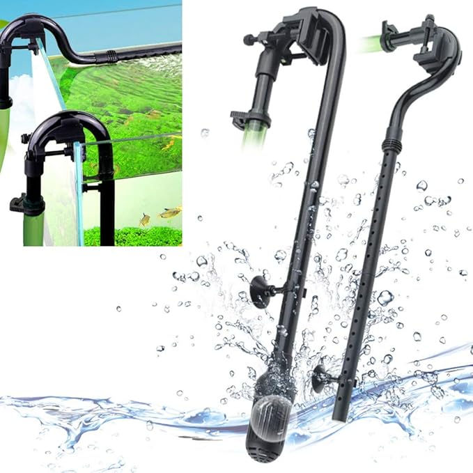 Canister Outlet Tube Kit,Fish for Tank External Filter Replacement Accessories,with Strong Suction Cups Aquarium Heater,Light Thermometers Gravel Sand Decorations