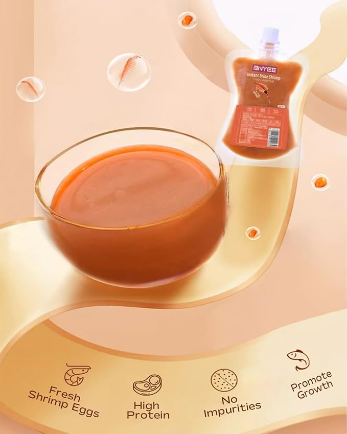 Instant Fish Food - Consisting of Non-Living Baby Brine Shrimp for Fry/Larvae Fish, Small Fish, Corals, Jelly Fish, Seahorses, and Invertebrates