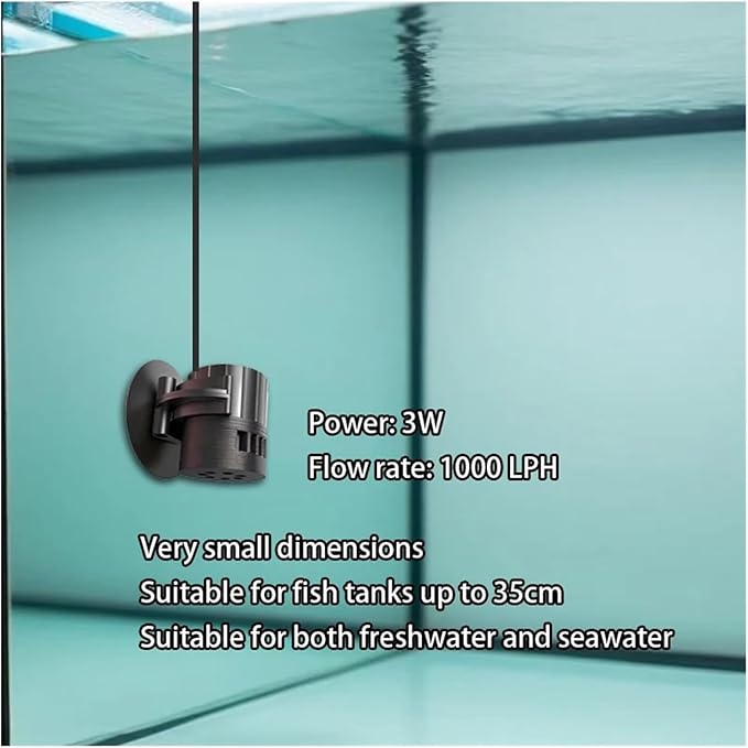 USB Mini Wave Maker Compatible For Nano Marine Coral Reef Aquarium Small Wavemaker Water Pump Saltwater & Freshwater Seawater Fish Tank(Multiple mode Ver)