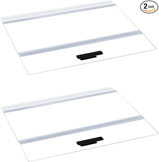 2PCS Set Glass Canopy, 22.08 x 16.57in (Each PCS) Clear Tempered Aquarium Fish Tank Hoods, ONLY FITS Aqueon 75/90/110 Gallon Aquarium Fish Tank
