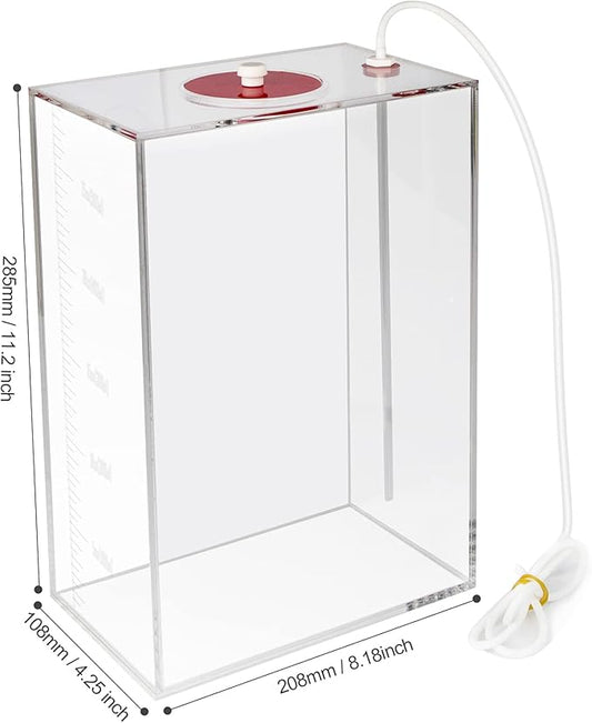 Aquarium Choice Acryli Made Liquid Storage Bucket Doing Pump Reservoir Container (4.7 * 7.4 * 10.9 Inch;5000ml/5L（Red）)