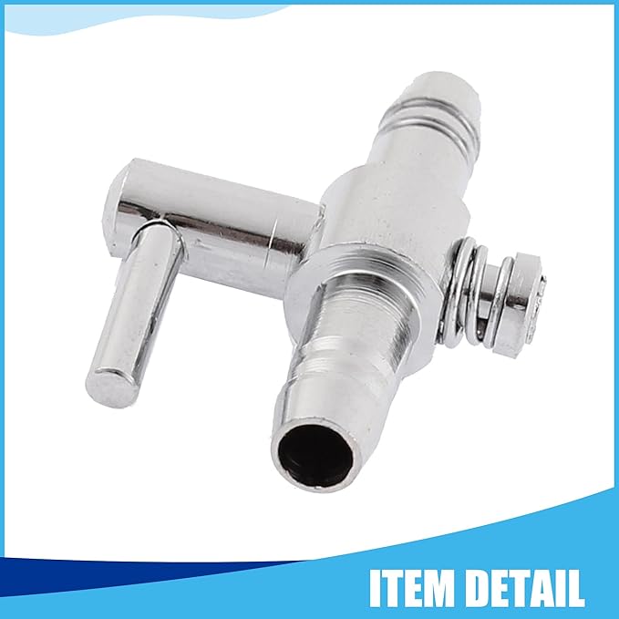 Air Pump Control Valve, Single Way Air Valve Distributor for Aquarium Pump, 1.2X 0.8X 0.3 Inch (Silver Tone 2pcs)
