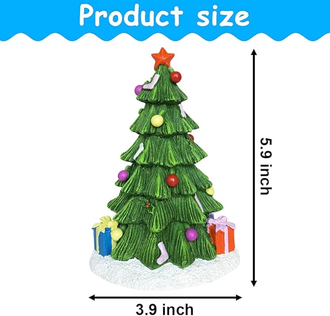 SLOCME Aquarium Christmas Tree Decorations - Fish Tank Christmas Tree Statue Holiday Decoration for Aquarium Betta Fish