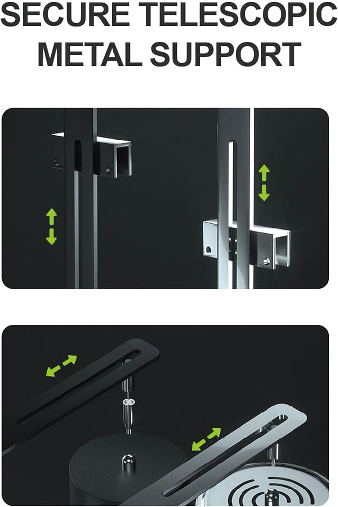 YOUTHINK Fish Container Light Bracket, Aluminum Alloy Aquarium Light Holder Professional Adjustable Height Lamp Stand for Hanging Lamp (Black)