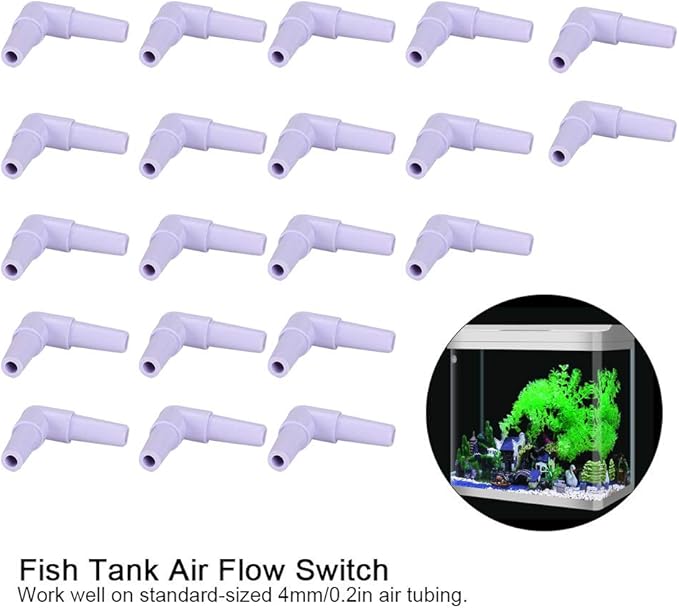 GLOGLOW Plastic Hose Barb Fittings, 20pcs Hose Barb 90 Degree L Right Angle Elbow Union Fitting Water Fuel Air Aquarium Joints Increasing Oxygen Pump Tubing Connectors