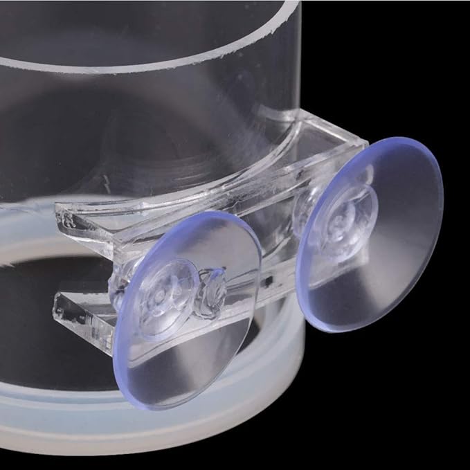Fish Suction Cup Feeder, Acrylic Transparent Fish Rings Food Feeder Clear Fishes Feeding Ring with Anti Collision Strip Aquarium Feeding Rings for Aquarium Fishes