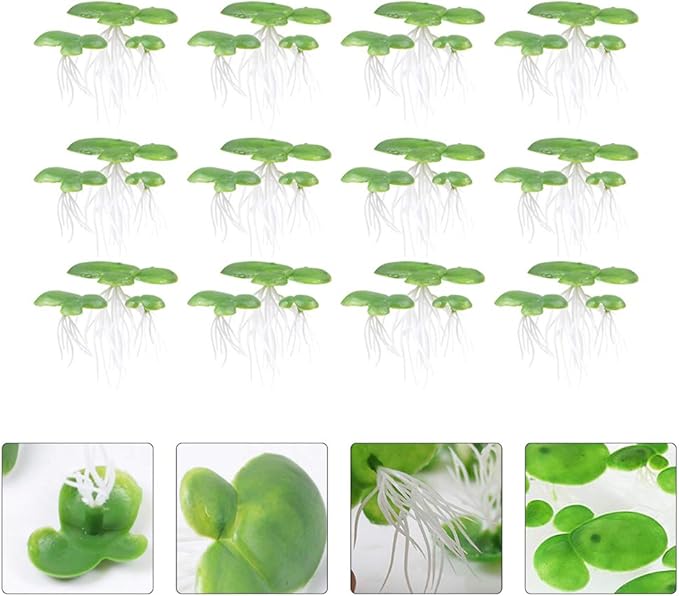 ULTECHNOVO Fish Tank Decorations, 2 Packs/ 36PCS Simulated Duckweed Plant Decor Plastic Water Plant (Green)