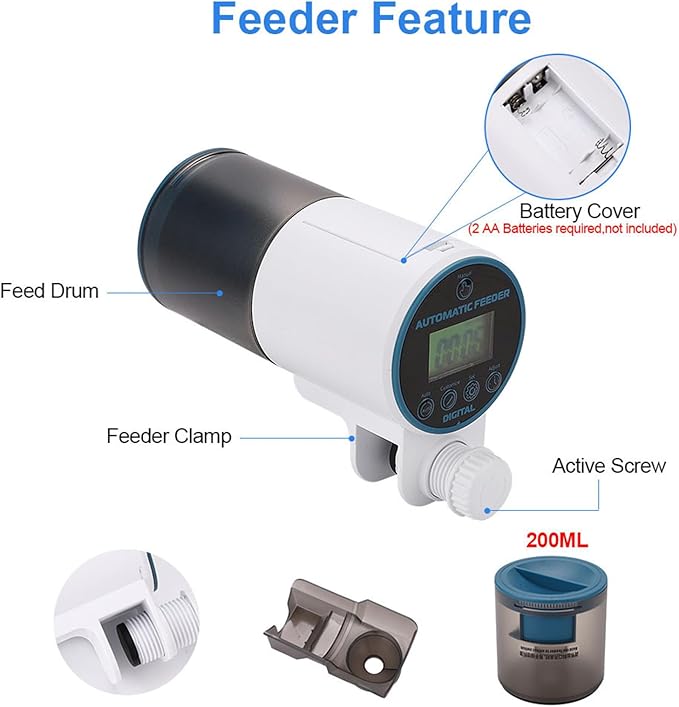 Intelligent Fish Feeder with Adjustable Feeding Time and Modes Great for Busy Aquarists and Everyday Use Feeding Automatic Feeder