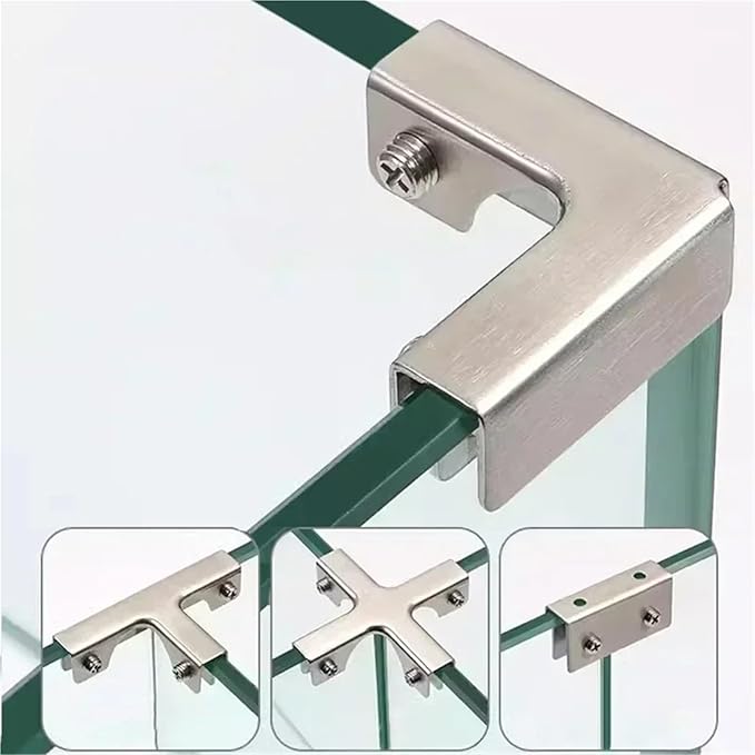 Aquarium lid Clips T Cross L-Shaped Glass Fixing Clip Glass Combination, Fixing Bracket Reinforced Clip Ceramic Tile Fish Tank Accessories(YZ13 - - Type 8-12mm)