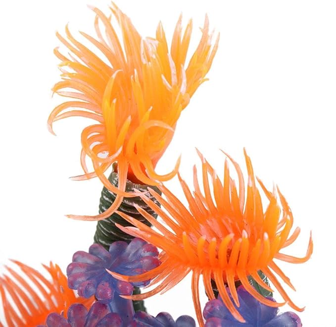 Pokinge 2pcs Artificial Coral Underwater Coral Reef Stone Aquarium Fish Tank Simulation Decoration Plants Water Grass Accessories Colorful Lifelike Coral