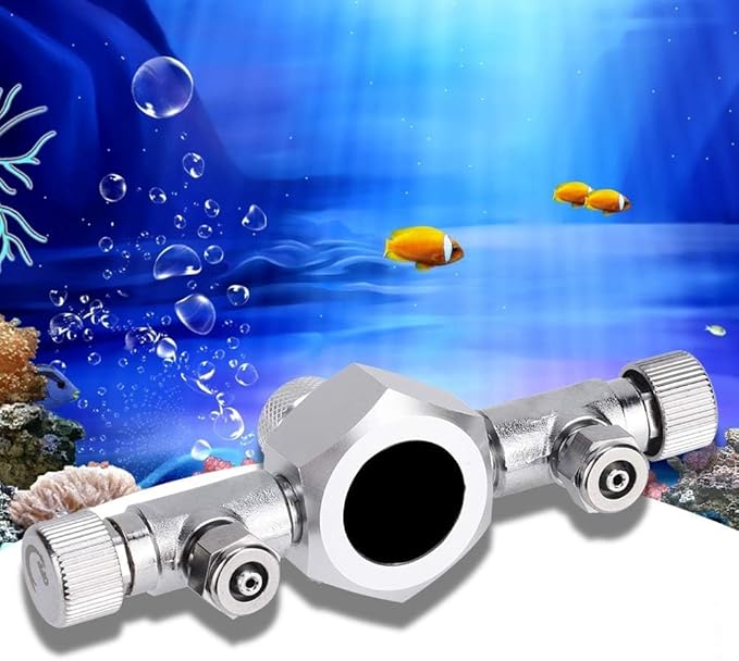Zerodis CO2 Splitter Multi Ways Distributor CO2 Multi Pass Splitter Aquarium Regulator CO2 Splitter Valve for Fish (2 Ways)