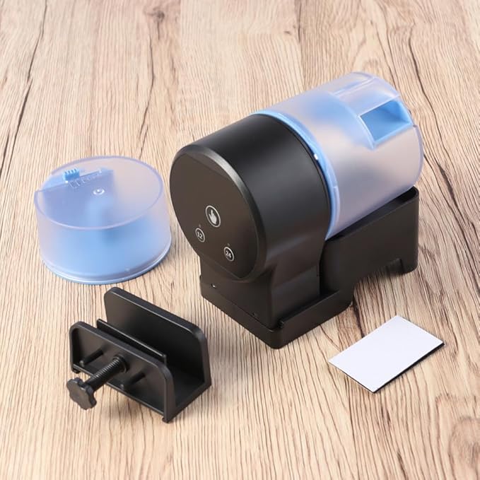 Happyyami Automatic Fish Feeder Auto Fish Feeder Smart 12/24h Timer Easy Setup Moisture- Aquarium Tank Food Dispenser