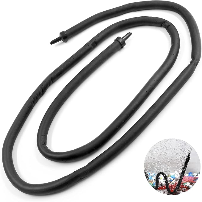 Waziaqoc Bubble Wall Air Diffuser, Aquarium Wall Air Curtain Bubble Tube Rubber Bendable Bubble Hose for Fish Tank, 120cm/48 Double Head