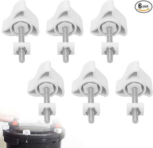 6PCS A20215 Canister Filter Lid Fastener Locking Nut Compatible with Fluval FX2 FX4 FX5 FX6 Filters Replacement Parts, for Aquarium Filter Lid Lock Clips Accessories