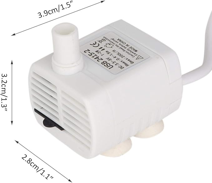 1-3W USB Mini Submersible , Mobile Phone Charger Aquarium , White for Aquarium Resin Fountain