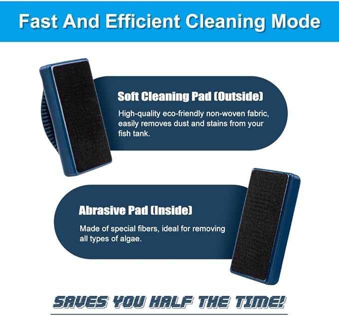 DaToo Aquarium Mini Magnetic Scrubber Scraper Small Fish Tank Cleaner Nano Glass Aquarium Cleaning Tools with Super Strong Magnet (Max)