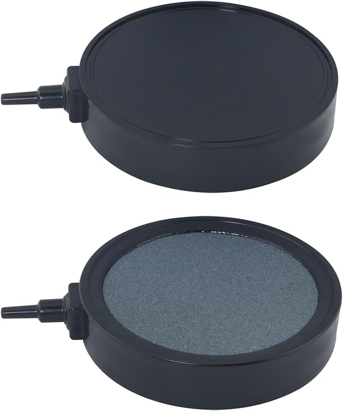 Black Quartz Sand Air Stone Round Bubble Diffuser 10.5mm Fish Tank Aerator Suitable for Hydroponic Systems Pond Aquariums