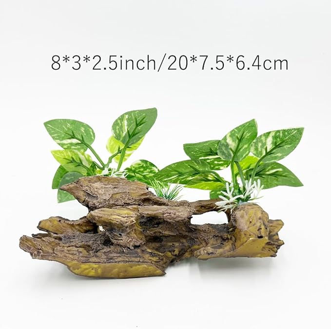 Fish Tank Decorations Aquarium Decor Ornaments Betta Silk Leaf pad Hammock Artifical Driftwood Cave Goldfish Bowl Accessories (Type-B)