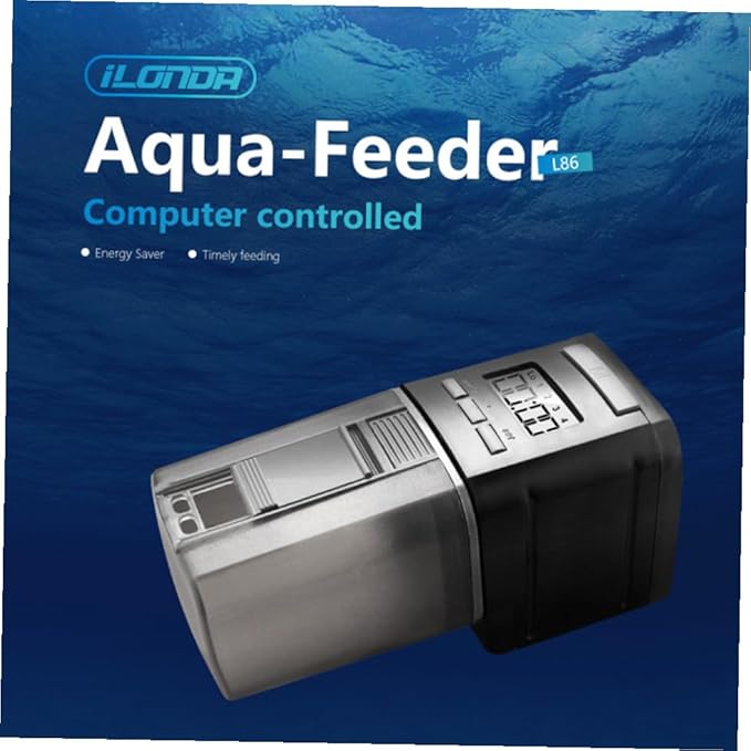 Automatic Fish Feeder Capacity Programmable Timer for up to Daily Feedings for Aquarium and Use Smart Design for Pellet Food Only