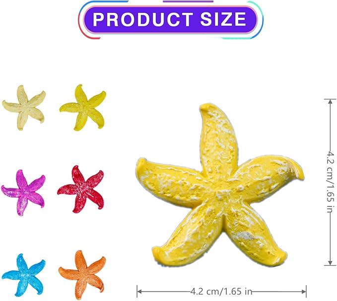 6 PCS Starfish Ornaments Realistic Starfish Decorations Starfish Fish Tank Ornaments Multi-Colored Mini Aquarium Decorations DIY Fish Tank Decor for Home DIY Crafts