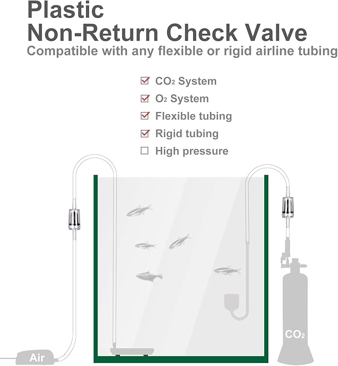 Aquarium Check Valves 1 Way Non-Return Valves Suction Cups Spare Parts Kit