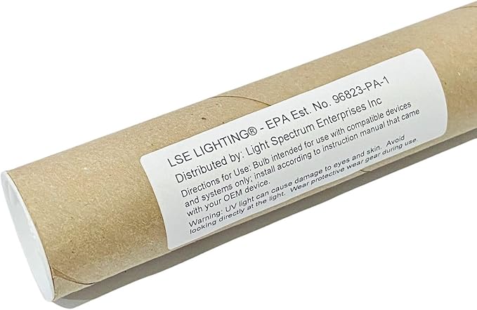 LSE Lighting 7W UV Bulb | Compatible with AquaTop PF40-UV, PF25-UV, SP7UV, UVE-7, R7WUV-SQ | Square 2-Pin Base | Quartz Ultraviolet Lamp | 12,000 Hour Super Life | Designed in USA