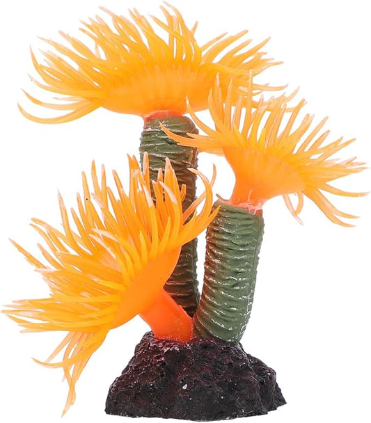 Balacoo Artificial Aquarium Coral Ornament: Resin Coral Reef Decor for Aquarium Landscape, Betta Fish Tank Plants Decor (Orange, 3.1 Inch)