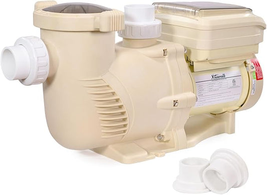 XtremepowerUS 2HP SuperFlow Variable Speed Swimming Pool Pump 230V, InGround 7,860 GPH 1.5" 2" Fitting Adapter, Self Priming Compatible EC-342001 Max 2.2HP