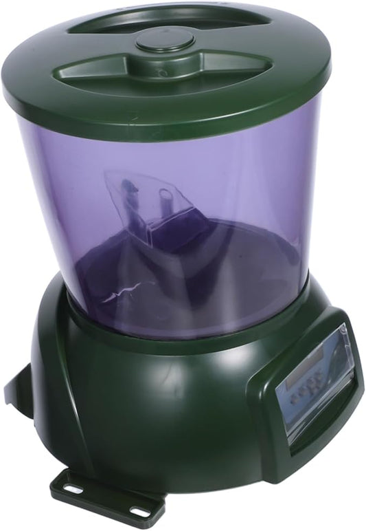 Automatic Fish Feeder with LCD Display Timing and Quantitative Feeding for Small Ponds and Aquariums Pellet Food Dispenser for Up to Days Battery Operated Without Batteries