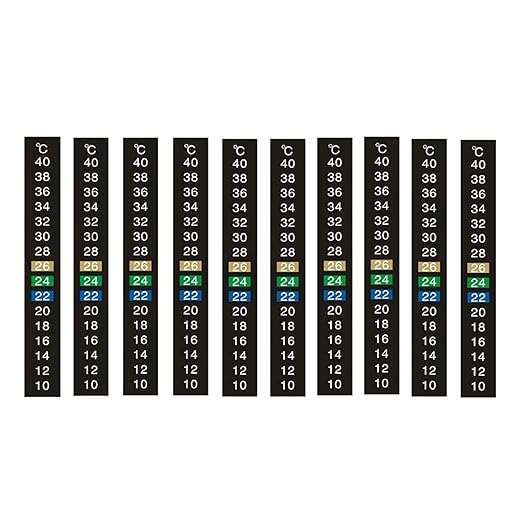 Generric 10 Pieces Temperature Strips Display Stick On Thermometer Strip Temperature Display for Fermenting, Brewing, Wine, Beer, Kombucha or Aquariums
