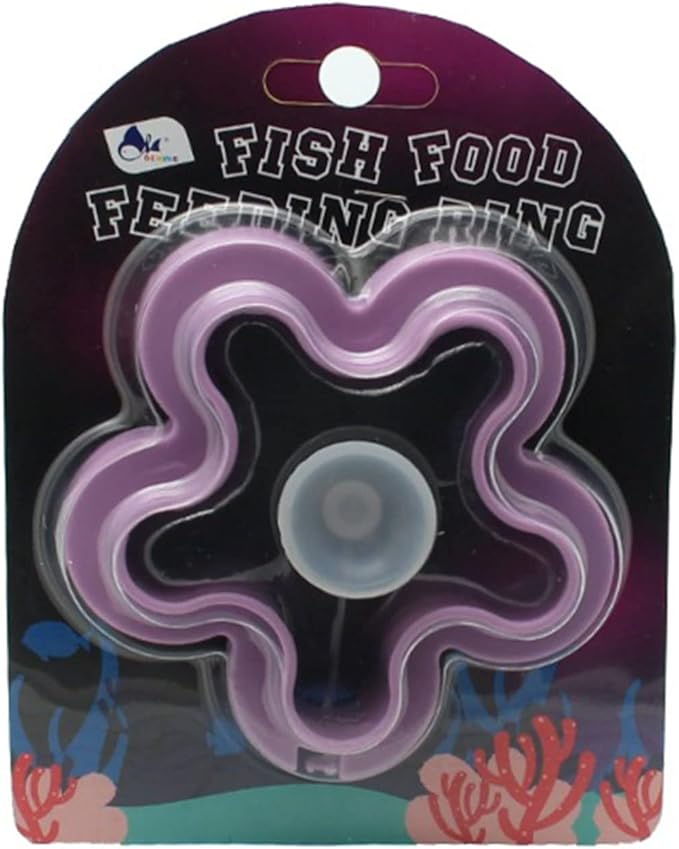 Fish Tank Feeder Bettas Feeding Ring Floating Feed Circle Heart/Flower Shaped Reduce Waste &Maintain Water Quality for Fish Food