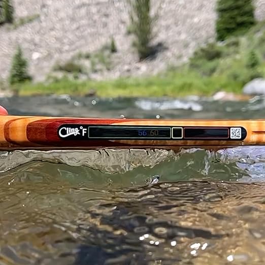Temperature Tape - Stick on Fly Fishing Thermometer for Flat Surfaces - Highlight Safe and Unsafe temperatures for Trout with Color Coded Boxes (Celsius)